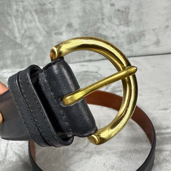 Coach Black Leather Belt with Gold Buckle - Picture 2 of 14